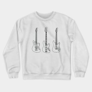 Guitar and Bass Collection Outline Light Theme Crewneck Sweatshirt